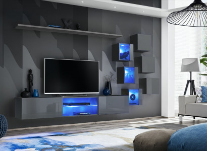 Luxury Furniture Set 8-piece Wall Unit Wall Shelf 6x Wall Cabinet New Furniture